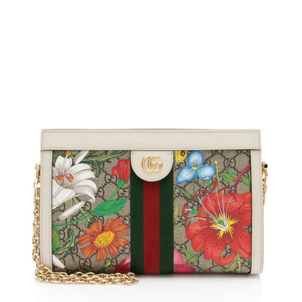 Gucci GG Supreme Flora Ophidia Medium Chain Shoulder Bag